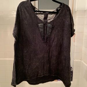 Black Distressed Top